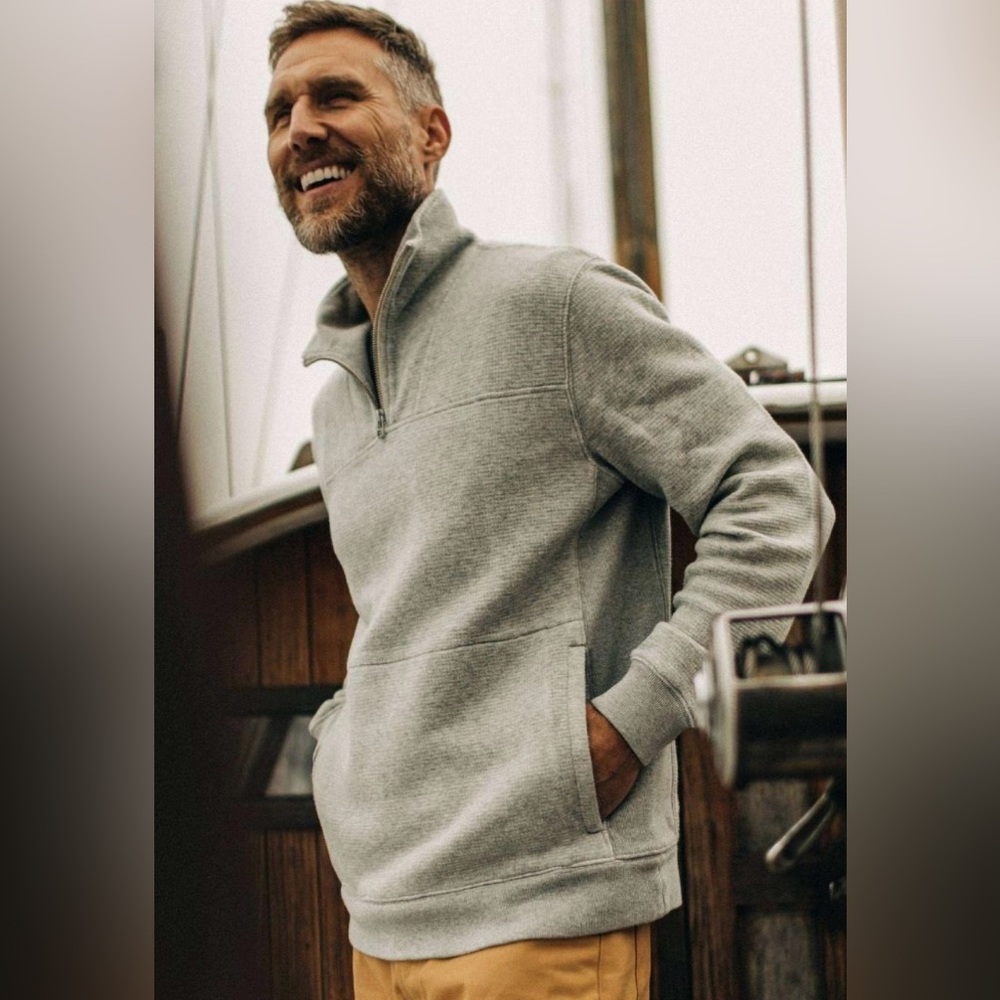 Taylor Stitch The Horizon Pullover Ash Double Knit S (38)